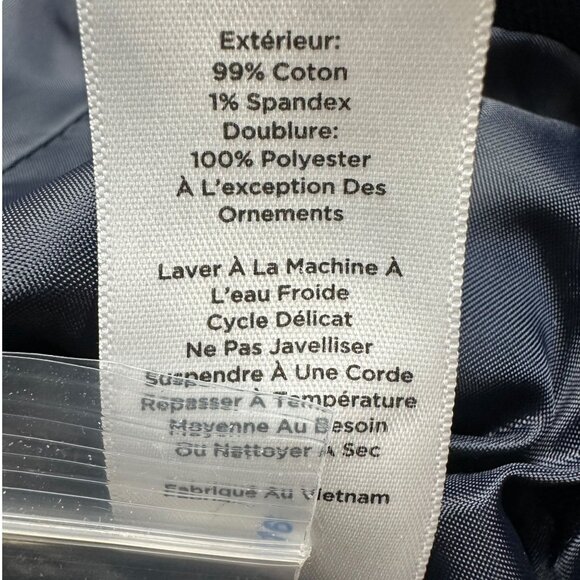 Talbots Classic Jacket Womens Size 10 Navy Red Accents Button-Front Cotton Blend - Picture 8 of 9